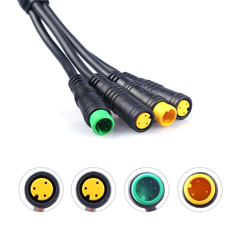 Waterproof Mid Drive Motor Main Cable Ebike Cable Connector For Display Female to Male Wire Cable for Electric Bikes