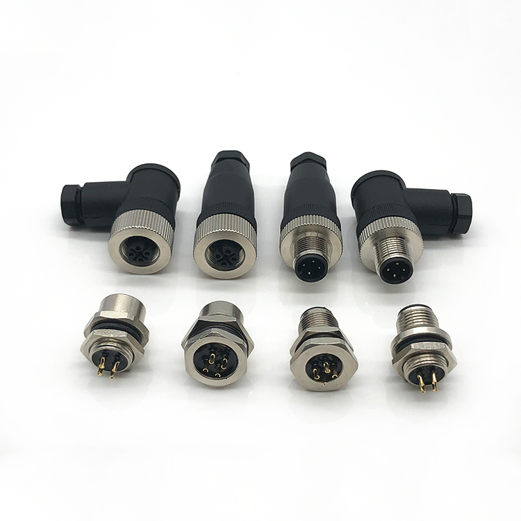 Custom High Quality 3 4 5 Pin IP67 Wire M12 Waterproof Circular M12 8 pin Female Male Waterproof Connector